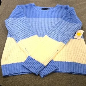 Blue and White Crewneck sweater